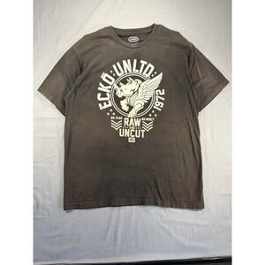 Vintage Y2K Ecko Unltd Black T-Shirt Men's XL Graphic Print Rhino Grunge Hip Hop